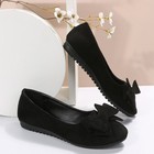 Women s Suede Bow Flat Shoes Round Toe Slip-on Ballet Flats Casual Sizes 6   10