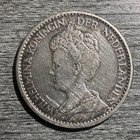 Netherlands 1 Gulden 1915 Silver Coin Wilhelmina Cleaned