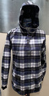 Vermont Flannel Company Button Pullover Blue black Plaid Youth 10-12 100  Cotton