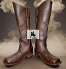 Cavalry Civil War Men s Black And Dark Brown Leather Long Boots