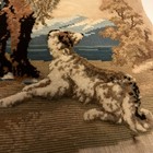 19th Century   Needlepoint  Stumpwork Plushwork Girl On Horse W Dog