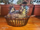 Rooster 5  With Split Tail On A Ribbed Nest Titanium Carnival Westmoreland Mould