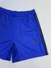 Adidas Shorts Mens Medium Blue 3 Stripe Aeroready Athletic Zip Pocket Hm4808