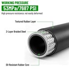 50ft 3 8  Hydraulic Hose With 16pcs Hydraulic Hose Fittings  2-wire Braided Tube
