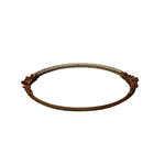 Vintage Oval Vanity Mirror Tray Hollywood Regency Gilt Roses Filigree 16   x9 25 