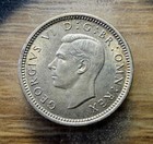 1938 3 Pence Great Britain - Actual Silver Coin Shown - Free Shipping Inf286