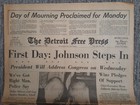 The Detroit Free Press November 26  1963 First Day  Johnson Steps In  1 Section 