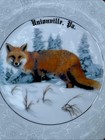 Vintage Unionville Pa Souvenir Plate Red Fox Winter Scene Crown Ming Fine China