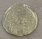 Justinian I Gold Solids Byzantine Empire Edge Damage Beautiful Coin