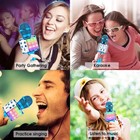 4 In 1 Karaoke Wireless Microphone With Led Lights Portable For Kids Adults Blue
