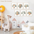 6 Pcs Nursery Animal Wall Art Poster Forest Deer Bear Fox Prints  Motivational Q