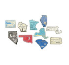 Vintage State Travel Souvenir Refrigerator Magnets Lot Of 10