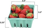 1 Quart Green Berry Produce Fruit Basket Molded Pulp Cardboard  Classic Green