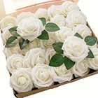 25pc Artificial Roses With Stems Real Touch Fake Flowers Wedding Bouquet Decor