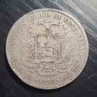 Venezuela 1900 5 Bolivares Silver Coin Bol  var Portrait 25g