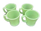 Vintage 1951-61 Set Of 4 Jadeite Fire King Mugs D Handle Coffee Tea Cup Oven War