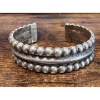 Vtg 1920s Southwestern Ingot Silver Cuff Bracelet - Triple Shank Stamped - 67g