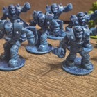 Battleground Crossbows And Catapults Miniature Figures Lot - 6 Blue Knights   8