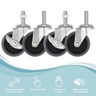 3 Inch Caster Wheels Threaded Stem Casters Set Of 4 Heavy Duty Swivel Wheel New 