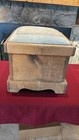 Antique Vtg Large Foot Stool Ottoman Bench W cushion 16  X 14 