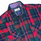 Sears Roebuck   Co Vintage Plaid Flannel Wool Blend Button Up Men s M Red Green