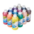 Crayola Washable Paint 12-pack 16oz Kids Art Supplies Non-toxic Classroom Craft