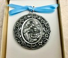 Medal Pewter Crib Baby Angel Baptism Christening Pendant New