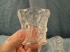 Lot Of 4 Clear Glass Peg Pegged Votive Candle Holders W  Floral Design