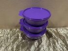 New Tupperware Stackable Bright Glitter Purple Individual Modular Bowl Set Of 3