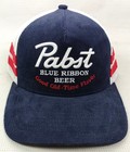 Pabst Blue Ribbon Beer Corduroy Trucker Hat Snapback Mesh Official Licensed Tags