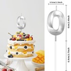 Number 40 Silver Birthday Candle 40th Party Cake Topper Decorations For Girls