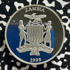 1999 Zambia 5000 Kwacha Lot jm0134 Large Silver  Proof  Elephants