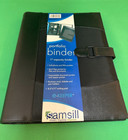 Samsill Black Leather 1  Ring Binder Portfolio Organizer  8 5  X 11 