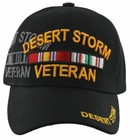 Desert Storm Veteran Baseball Cap  Black Military Hat With Ribbons  Men Women 