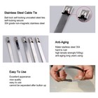 1000pcs 12  16  18  Stainless Steel Metal Cable Zip Tie Self Lock Strap Strong
