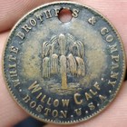 Old 1890s Good Luck Medal Token White Brothers Co Willow Calf Boston