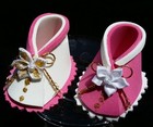 Cake Topper  Favor  Baby Shower  Baptism  Announcement  White   Pink  Girl  Ni  a