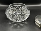 Antique Cut Crystal Powder dresser Jar With Sterling Silver Lid     4    Diameter