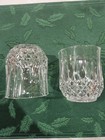 Vintage Cristal lead Crystal 10 Ounce Cocktail Diamond Glass  Set Of 2 Mikasa
