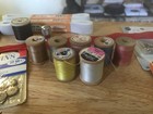 Vtg Sewing Notions Lot Wooden Spools Thread Seam Tape Binding Penmaid   Buttons