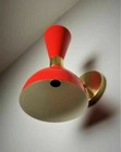 1950 s Mid Century Brass Italian Diabolo Wall Sconce Light -fixture 2 Bulb Pair