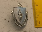 Massachusetts Indian State Shield Collectable Silver Badge Pin And Screw On Post