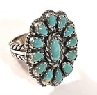Carolyn Pollack Relios Sterling Silver   Turquoise Cluster Ring