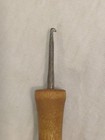 Vintage  Curved Rug Hooking Tool  Wood Handle In Great Condition 