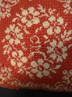 Victorian Glass Red Beaded Needlepoint Sewing Pin Cushion Small Pillow Antique