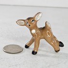 Vintage 1950s Ceramic Fawn Baby Deer Hand Painted Miniature Figurine Japan