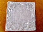 Vintage Swiss Appenzell Hand Embroidered Cotton Handkerchief Exquisite Whitework