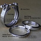 4x 3inch Stainless Steel V-band Clamp   Flange Kit For Muffler Exhaust Downpipe