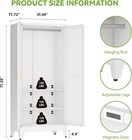 Elegro 71 white Metal Storage Wardrobe With 2 Adjustable Shelves And Hanging Rod