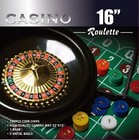 Casino 16-inch Roulette Wheel Game Set With 120 Chips  Felt Layout  And Rake